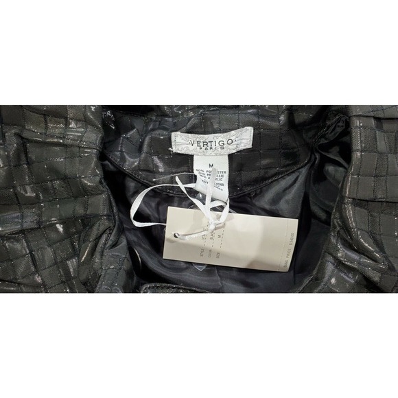 Vertigo Paris Black Mid-Length Trench Coat Jacket Pockets WOMENS SIZE MEDIUM - Picture 4 of 6